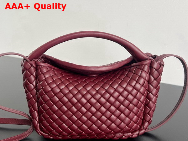 Bottega Veneta Mini Cobble Top Handle Bag in Barolo Soft Padded Intreccio Leather Replica