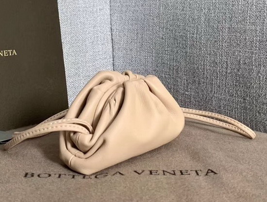 Bottega Veneta Mini Coin Purse in Nude Butter Calf Leather