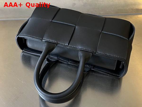 Bottega Veneta Mini East West Arco Tote Black Intreccio Leather Replica