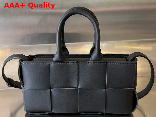 Bottega Veneta Mini East West Arco Tote Black Intreccio Leather Replica