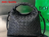 Bottega Veneta Mini Hop Bag in Black Intrecciato Calfskin Replica