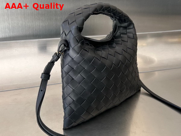 Bottega Veneta Mini Hop Bag in Black Intrecciato Calfskin Replica