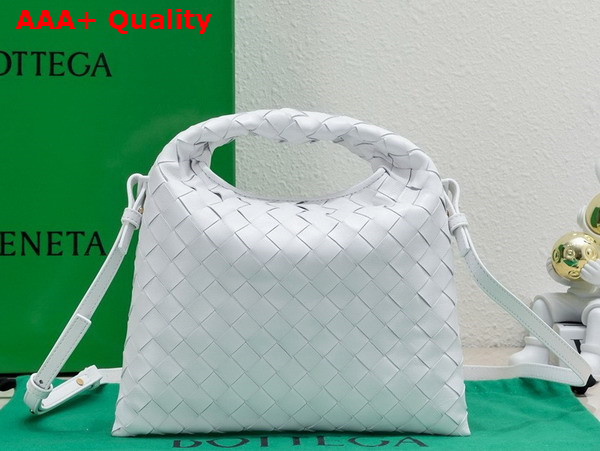 Bottega Veneta Mini Hop Bag in White Intrecciato Calfskin Replica