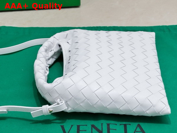 Bottega Veneta Mini Hop Bag in White Intrecciato Calfskin Replica