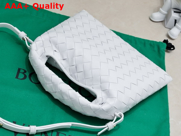 Bottega Veneta Mini Hop Bag in White Intrecciato Calfskin Replica