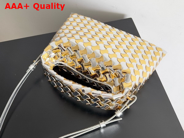 Bottega Veneta Mini Hop Silver Gold Intrecciato Leather Replica