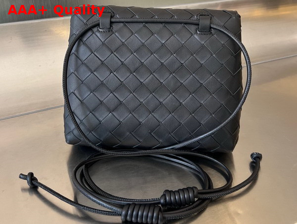 Bottega Veneta Mini Intrecciato Cross Body Bag in Black Lambskin Replica