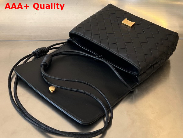 Bottega Veneta Mini Intrecciato Cross Body Bag in Black Lambskin Replica