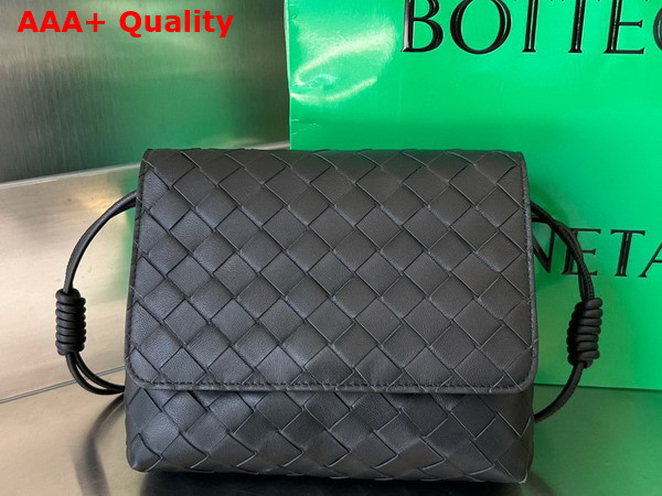 Bottega Veneta Mini Intrecciato Cross Body Bag in Black Lambskin Replica