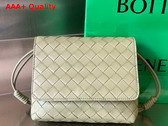 Bottega Veneta Mini Intrecciato Cross Body Bag in Travertine Lambskin Replica