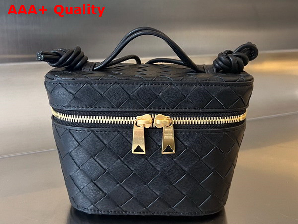 Bottega Veneta Mini Intrecciato Vanity Case in Black Lambskin Replica