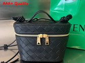 Bottega Veneta Mini Intrecciato Vanity Case in Black Lambskin Replica