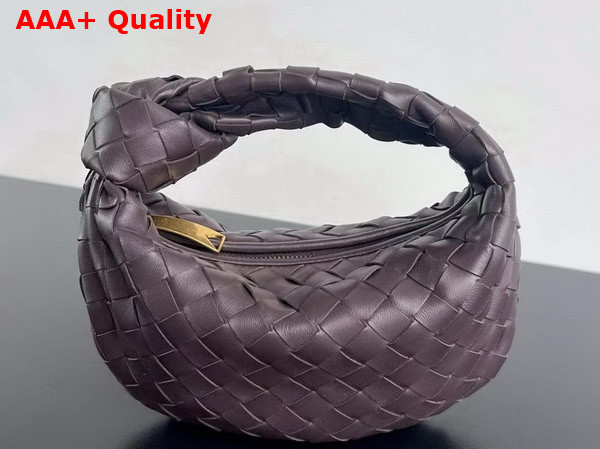 Bottega Veneta Mini Jodie Bag in Dark Purple Intrecciato Leather Replica