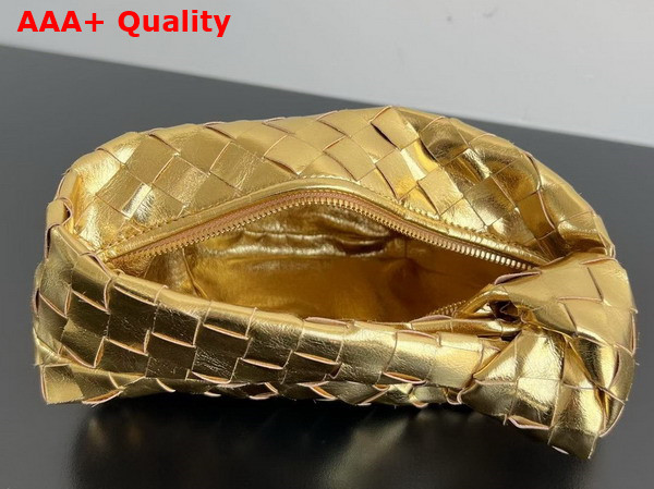 Bottega Veneta Mini Jodie Bag in Gold Intrecciato Leather Replica