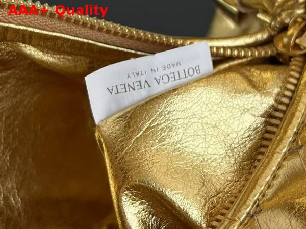 Bottega Veneta Mini Jodie Bag in Gold Intrecciato Leather Replica