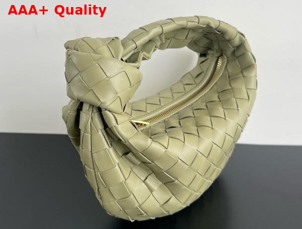 Bottega Veneta Mini Jodie Bag in Travertine Intrecciato Leather Replica