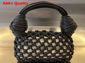 Bottega Veneta Mini Jodie Black Hand Knotted Intreccio Leather Netting Replica