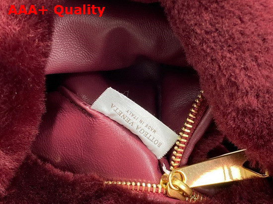 Bottega Veneta Mini Jodie Burgundy Shearling Replica