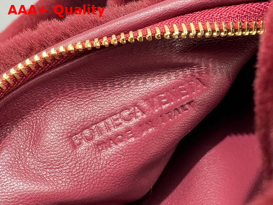 Bottega Veneta Mini Jodie Burgundy Shearling Replica