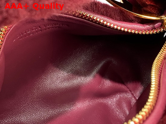 Bottega Veneta Mini Jodie Burgundy Shearling Replica