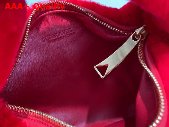 Bottega Veneta Mini Jodie Red Shearling Replica