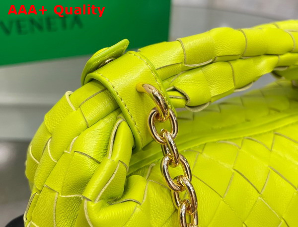 Bottega Veneta Mini Jodie in Acid Kiwi Lambskin with Detachable Leather Wristlet and Chain Strap Replica