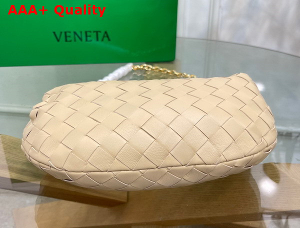 Bottega Veneta Mini Jodie in Beige Lambskin with Detachable Leather Wristlet and Chain Strap Replica