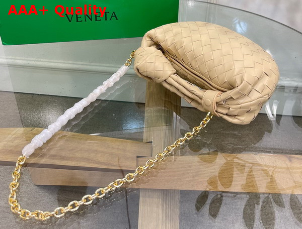 Bottega Veneta Mini Jodie in Beige Lambskin with Detachable Leather Wristlet and Chain Strap Replica