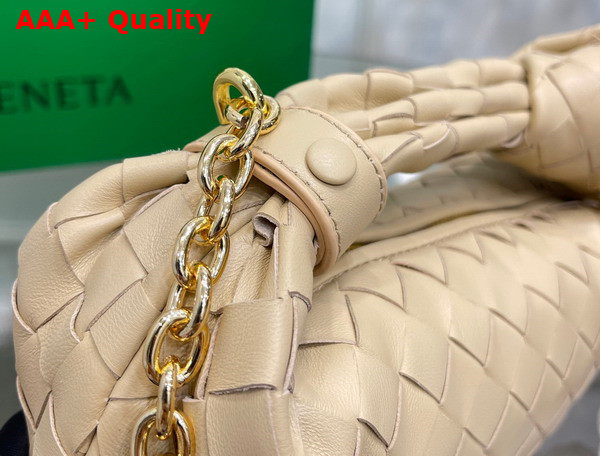 Bottega Veneta Mini Jodie in Beige Lambskin with Detachable Leather Wristlet and Chain Strap Replica