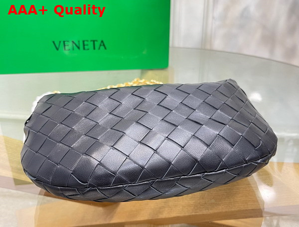 Bottega Veneta Mini Jodie in Black Lambskin with Detachable Leather Wristlet and Chain Strap Replica