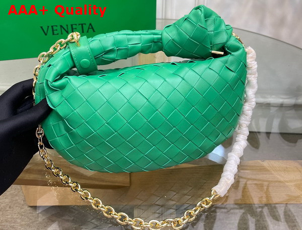 Bottega Veneta Mini Jodie in Parakeet Lambskin with Detachable Leather Wristlet and Chain Strap Replica