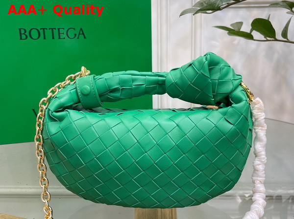 Bottega Veneta Mini Jodie in Parakeet Lambskin with Detachable Leather Wristlet and Chain Strap Replica