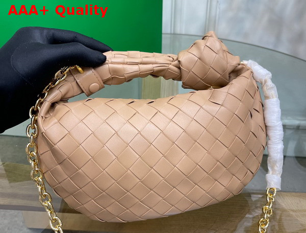 Bottega Veneta Mini Jodie in Porridge Lambskin with Detachable Leather Wristlet and Chain Strap Replica