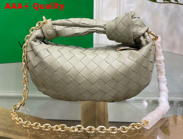 Bottega Veneta Mini Jodie in Travertine Lambskin with Detachable Leather Wristlet and Chain Strap Replica