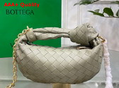 Bottega Veneta Mini Jodie in Travertine Lambskin with Detachable Leather Wristlet and Chain Strap Replica