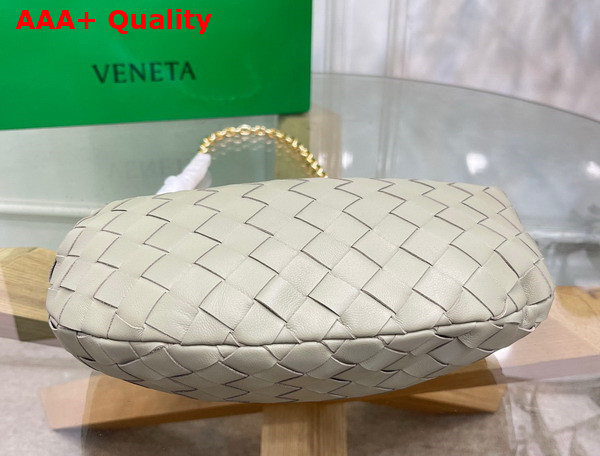 Bottega Veneta Mini Jodie in Travertine Lambskin with Detachable Leather Wristlet and Chain Strap Replica