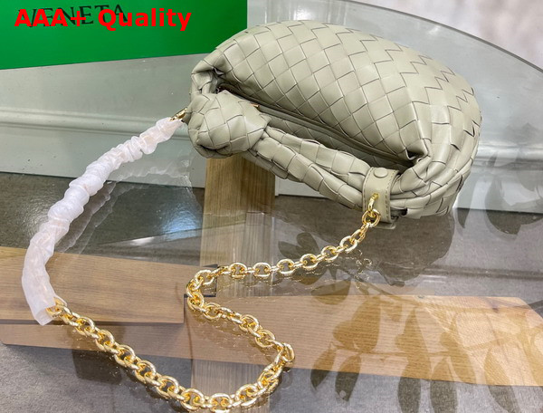 Bottega Veneta Mini Jodie in Travertine Lambskin with Detachable Leather Wristlet and Chain Strap Replica