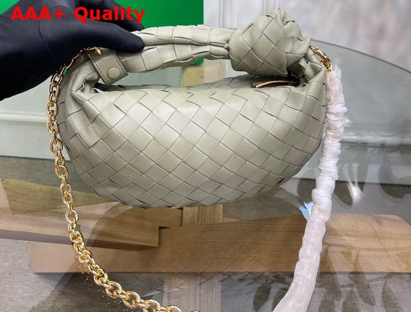 Bottega Veneta Mini Jodie in Travertine Lambskin with Detachable Leather Wristlet and Chain Strap Replica