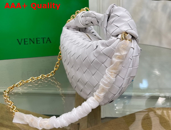 Bottega Veneta Mini Jodie in White Lambskin with Detachable Leather Wristlet and Chain Strap Replica