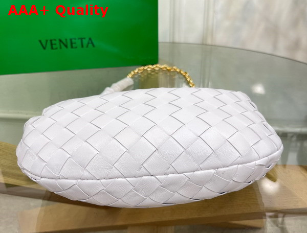 Bottega Veneta Mini Jodie in White Lambskin with Detachable Leather Wristlet and Chain Strap Replica