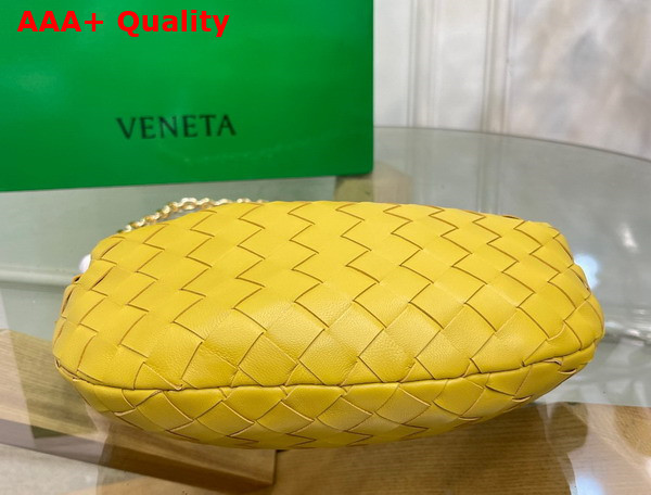 Bottega Veneta Mini Jodie in Yellow Lambskin with Detachable Leather Wristlet and Chain Strap Replica