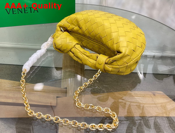 Bottega Veneta Mini Jodie in Yellow Lambskin with Detachable Leather Wristlet and Chain Strap Replica