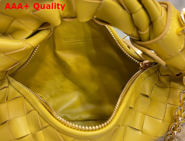 Bottega Veneta Mini Jodie in Yellow Lambskin with Detachable Leather Wristlet and Chain Strap Replica