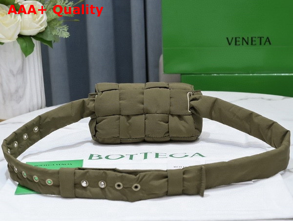 Bottega Veneta Mini Padded Tech Cassette Belt Bag in Khaki Replica