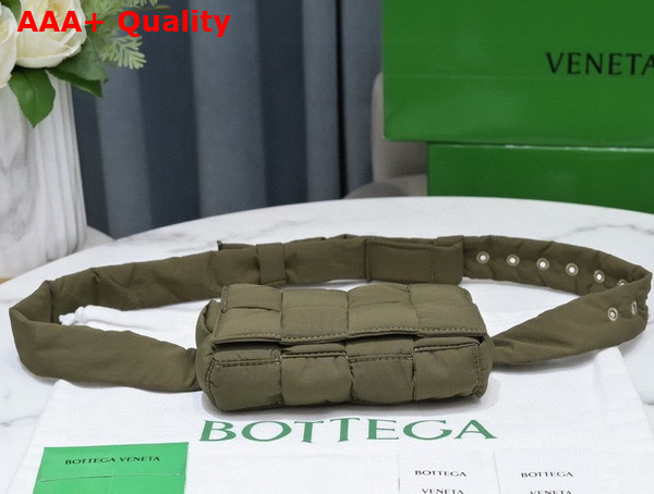 Bottega Veneta Mini Padded Tech Cassette Belt Bag in Khaki Replica