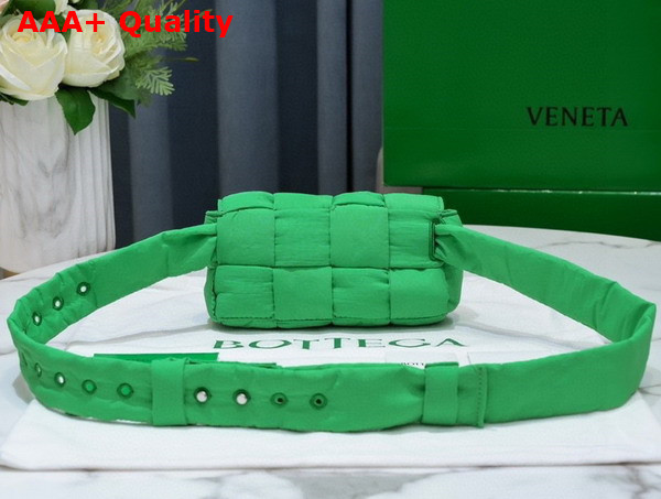 Bottega Veneta Mini Padded Tech Cassette Belt Bag in Parakeet Replica