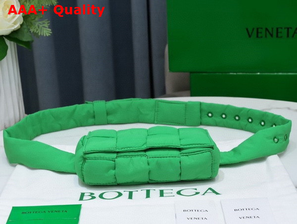 Bottega Veneta Mini Padded Tech Cassette Belt Bag in Parakeet Replica