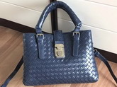 Bottega Veneta Mini Roma Bag in Dark Blue Calf Leather