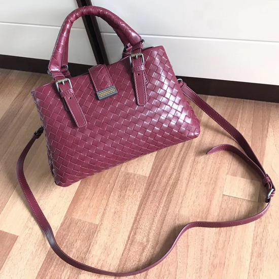 Bottega Veneta Mini Roma Bag in Dark Red Calf Leather