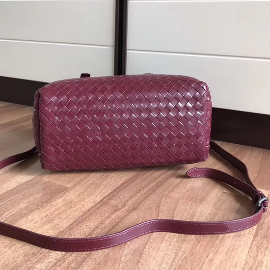 Bottega Veneta Mini Roma Bag in Dark Red Calf Leather